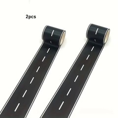 Reusable Cartoon Road Track Stickers Black Road Tape for Party Racing Decor 2PCS