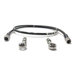 AN3 M10 Black Stainless Steel Braided Motorcycle Brake Line Oil Hose 120 cm