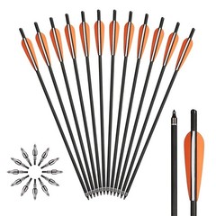 12X 20 inch Crossbow Bolts Carbon Hunting Arrows OD8.8mm Archery Shooting Target