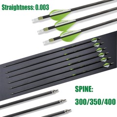 30″ Pure Carbon Arrows Straightness0.003 for Recurve/Compound Bow Hunting Shoot
