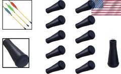 10-Pack Black Rubber Arrowheads for Safe Stump Shooting and Archery Training