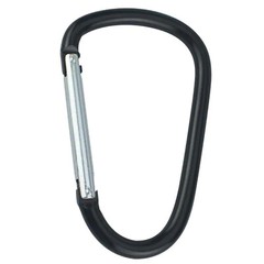 2PC Large 6 inch Black Spring Link D Shape Carabiner Camping Handhold Clip Hook