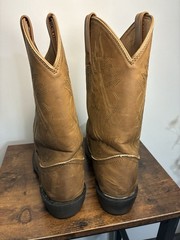 Justin Western Boots Brown Leather Upper JB1100 US 11D Men Equestrian Style