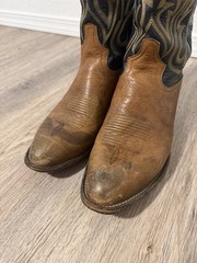Tony Lama 1150 Men’s US 8 Western Cowboy Boots Brown Vamp Black Shaft