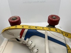 Vintage Derby Fireball Quad Roller Skates Size 5 Made Philippines White Red Blue