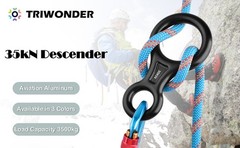 Rescue Figure 8 Descender, 35kN 50kN Aluminum Rappelling Belay Gear Climbing