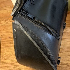 2 Heavy-duty Motorcycle US Saddlebags Large Leather Pair Flames Set Black Lock