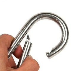 2/4/8/12 Pcs of 4 Inch Carabiner Clips Stainless Steel Spring Snap Hook 660 Lb