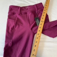Free Ride Equestrian Pants Girls Size 10-11 Raspberry Lux Knee Patch Breech