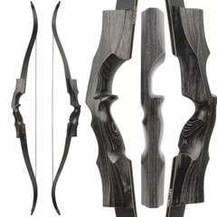 60LBS 60inch Wood Riser Recurve Bow Left-handed Right-handed Hunt Archery Shot