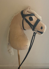 Lemieux Hobby Horse “Popcorn” With Black Show Bridle, Slightly Used