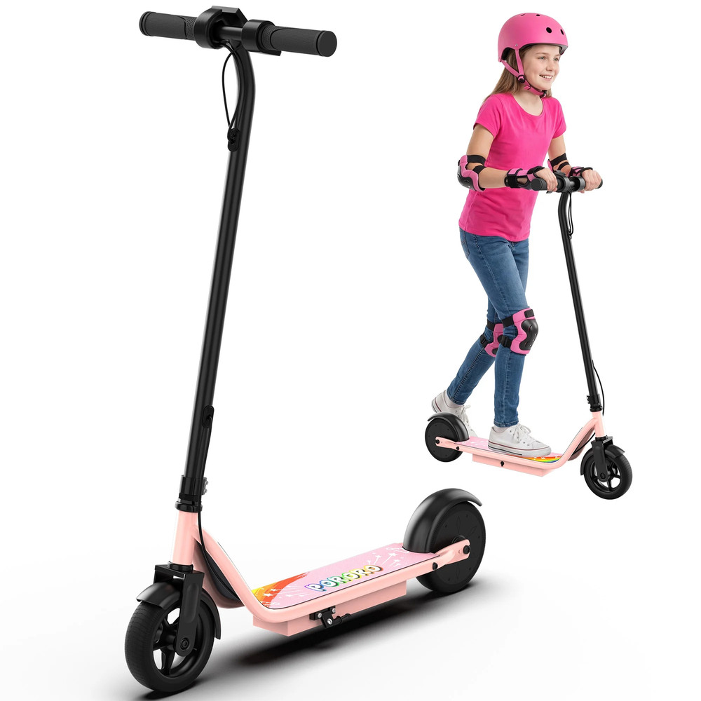 Kids Electric Scooter HC01 250W Pink 9MPH 10-15 Mile Range Ages 8+