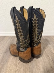 Tony Lama 1150 Men’s US 8 Western Cowboy Boots Brown Vamp Black Shaft