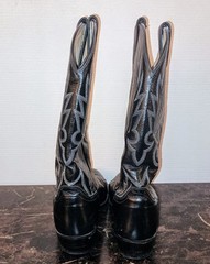 Dan Post Leather Boots Sz 10D Black Stitched Cowboys Western Rodeo ✨