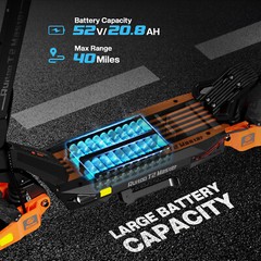 Ruitoo Electric Scooter for Adult 3200W Dual Motor Foldable E-Scooter 52V 20.8AH