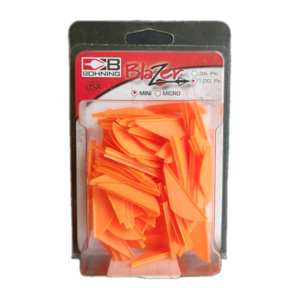 100pk Bohning Archery Blazer 1.5 Inch Mini Vanes: Neon Orange: NOS