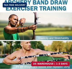 Archery Bow Trainer, 25 45 55 Lbs Archery Band Draw Exerciser Training, Rubber S