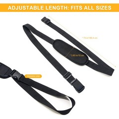 Adjustable Scooter Carry Strap with Quick-Release Plastic large size, black