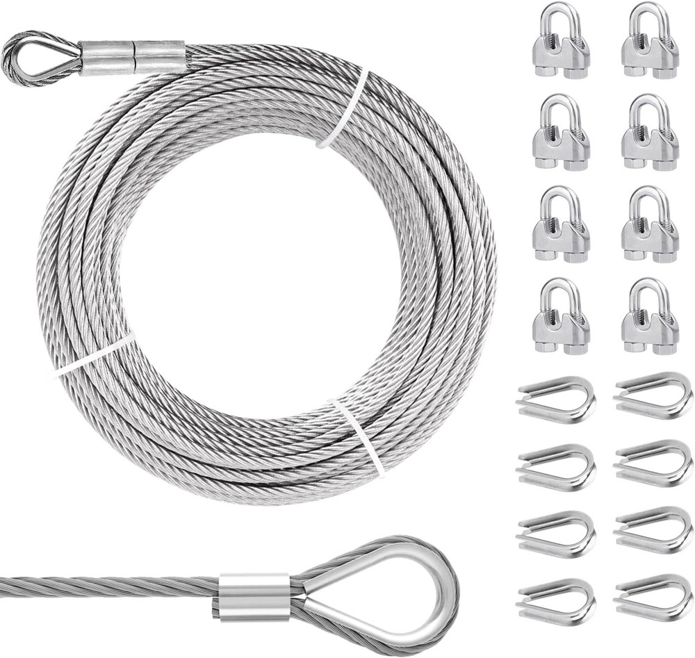 1/4 Stainless Steel Cable, 100Ft Wire Rope, 1/4″ Aircraft Cable with 7×19