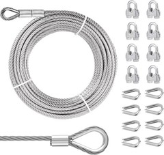 1/4 Stainless Steel Cable, 100Ft Wire Rope, 1/4″ Aircraft Cable with 7×19