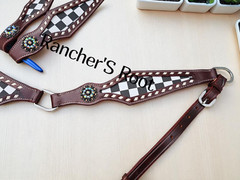 Western Tack Set Horse | Checkered Black & White Gladiator Tack Set