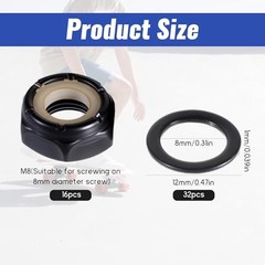 16 PCS Skateboards Washers Skateboard Truck Nuts Roller Skate Washers Skate