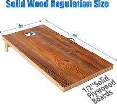 Solid Wood Premium Cornhole Game Set, Bean Bag Toss Game for Tailgate, Outdoor,