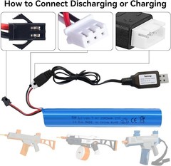 Rechargeable 7.4V 2000mAh LiPo Battery Pack for Airsoft Gel Blasters – 2 Pack