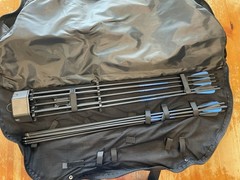 Sanlida Dragon X8 Compound Bow Pro Kit, Black/Blue w/ Case Arrows Accessories
