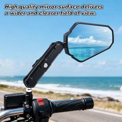 Adventure Motorcycle Mirrors, 8/10MM Screw Easy to Install Universal Rearview
