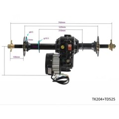48V 1000W Differential Motor 30″Rear Axle Kit 13×5.00-6 Tire for Trike Golf Cart