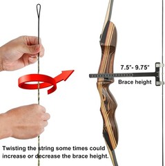 Deerseeker Archery Bow String Replacement with Finger Protector & 2 Nock Poin…