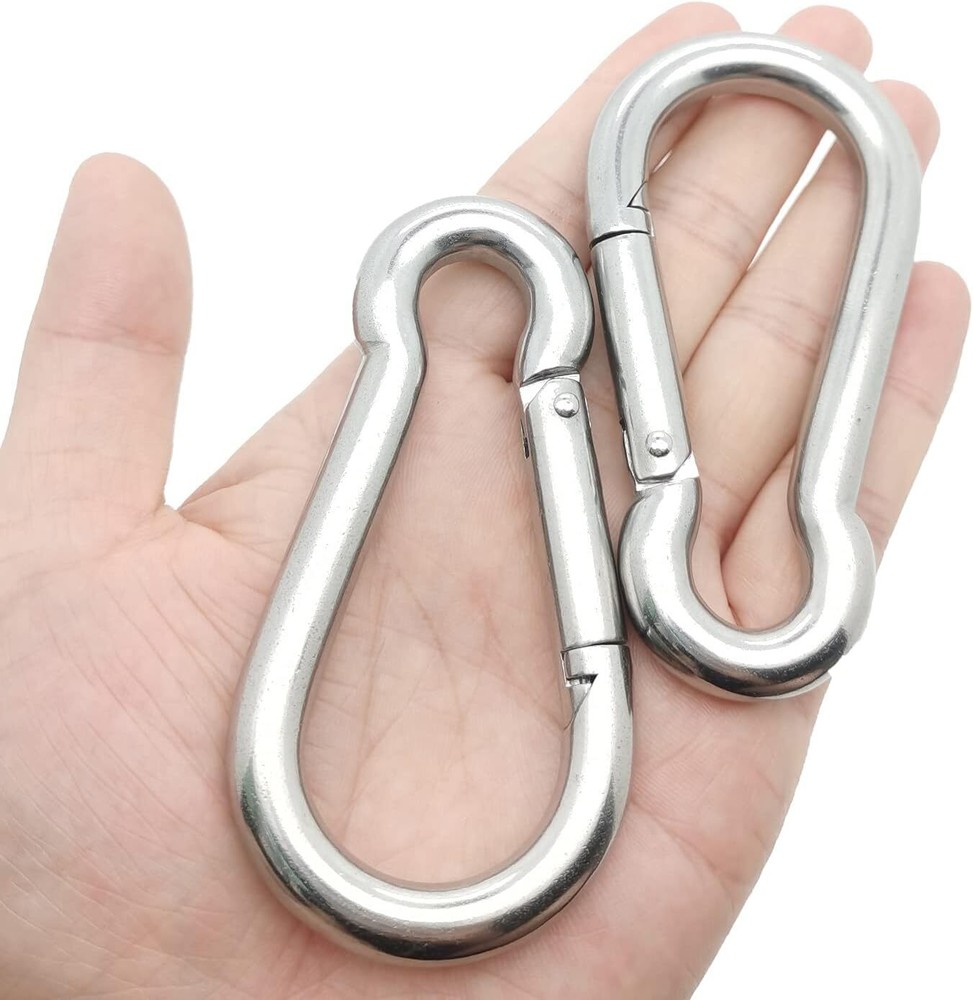 4 Inch Spring Snap Hook Carabiner 304 Stainless Steel Snap Hook Heavy Duty Ca…