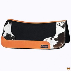 63HS Hilason Western Wool Felt Horse Saddle Pad Cowhide Hair On Leather
