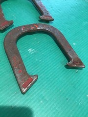 Lot of 2 (Pair) Drop Forged Vintage Horseshoes Unknown Brand Marked 2.5lb