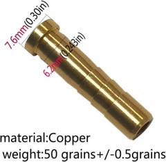 12Pcs 50Grain Heavy Weight Arrow Brass Inserts Base Archery ID6.2mm Arrow Shaft