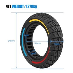 10×3/255×80 Solid Tire,80/65-6 Off-Road Tire for Varla Eagle One/Kaabo black