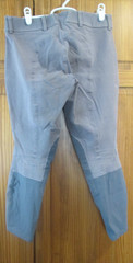 SIZE 28R WOMENS GRAY ARIAT ENGLISH HERITAGE KNEE PATCH BREECES WASTE 32″