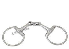 Lift Sports Eggbutt Snaffle Horse Bit Lozenge Fat Double Joint Oval Link Silver