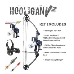 AMS BOWFISHING Hooligan V2 LH Complete Bow Kit (B825-LH) Brand New Left Hand