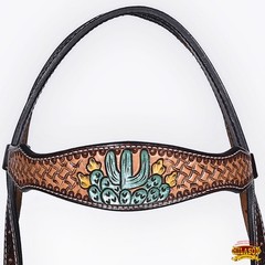 Western Headstall and Breast Collar Set HILASON Tooled Leather Horse Bridle Tack