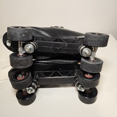 Riedell 121 Ex With 62mm Roller Bones Wheels. Black Leather Mens 11.5