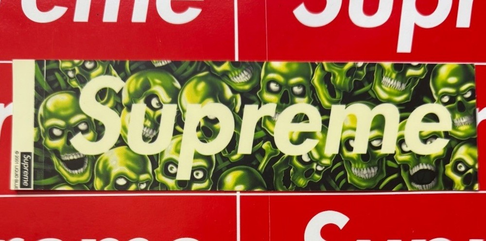 Supreme Skull Pile Glow In The Dark Box Logo Sticker New SS18 Ships Same Day ✉️