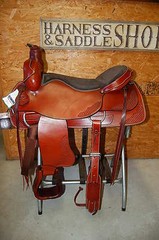 19″ G.W. CRATE DRAFT ROPING SADDLE MADE IN BRYANT ALABAMA
