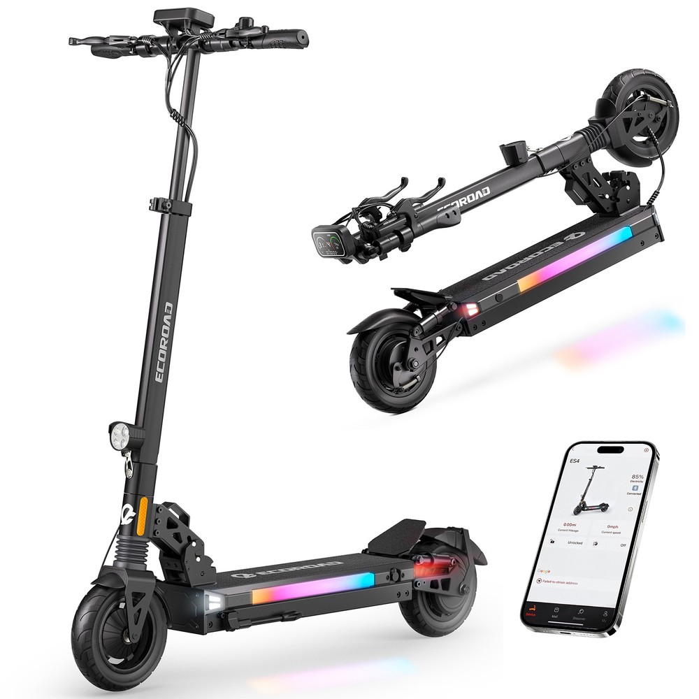 Adults Electric Scooter 800W Folding E-Scooter w/ APP 25MPH Max Speed 48V 10.4Ah