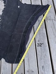 Adult Large Black Leather Western Show Chaps