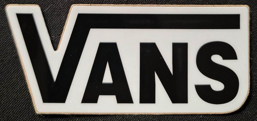 VANS STICKER «WHITE ON BLACK» 4 X 1 3/4″ GLOSSY THICK WATERPROOF OUTDOOR USE