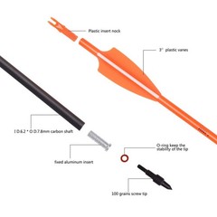 Elong 12PCS 28″ Arrows for Compound Bows,Carbon Hunting Arrows for Archery Sp…