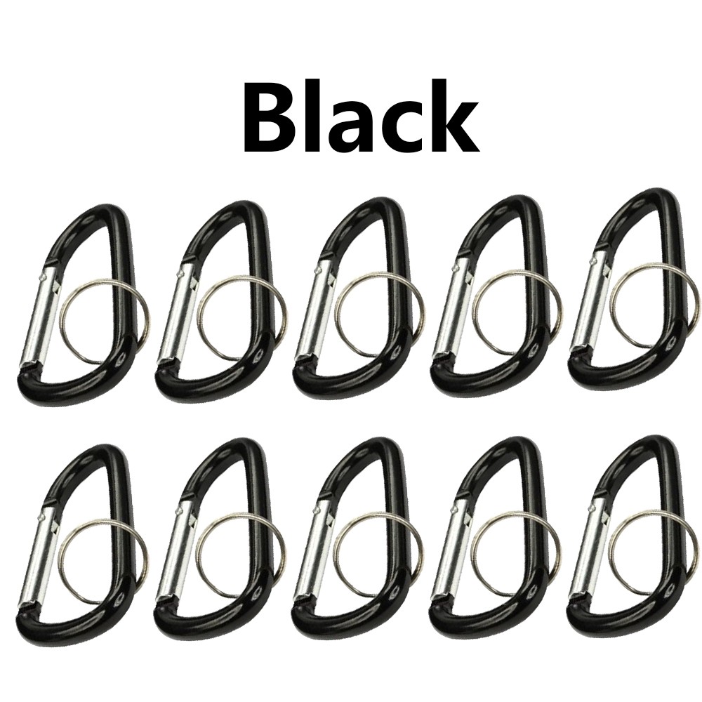 10-50× Aluminum D Shape Spring Clip Snap Key Hook Keychain Buckle USA