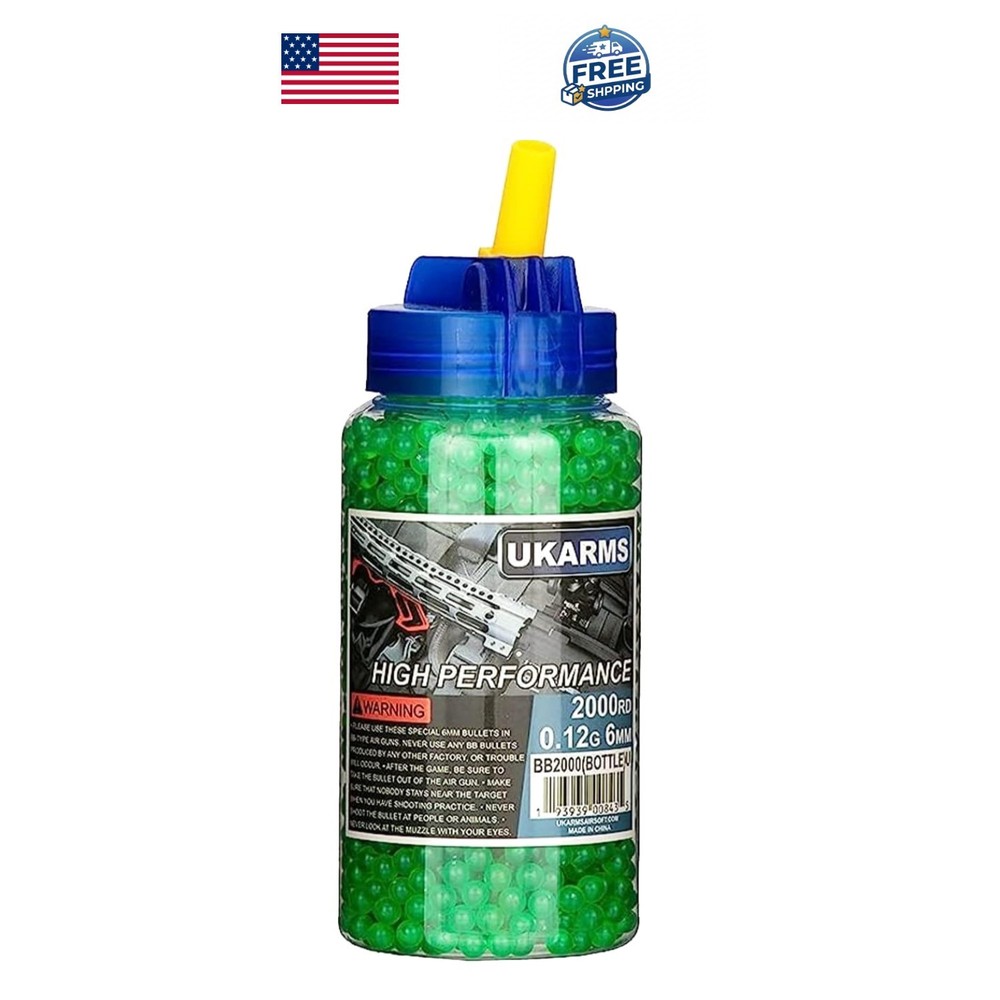 2000-Count Bottle of 0.12g 6mm Airsoft BB Pellets